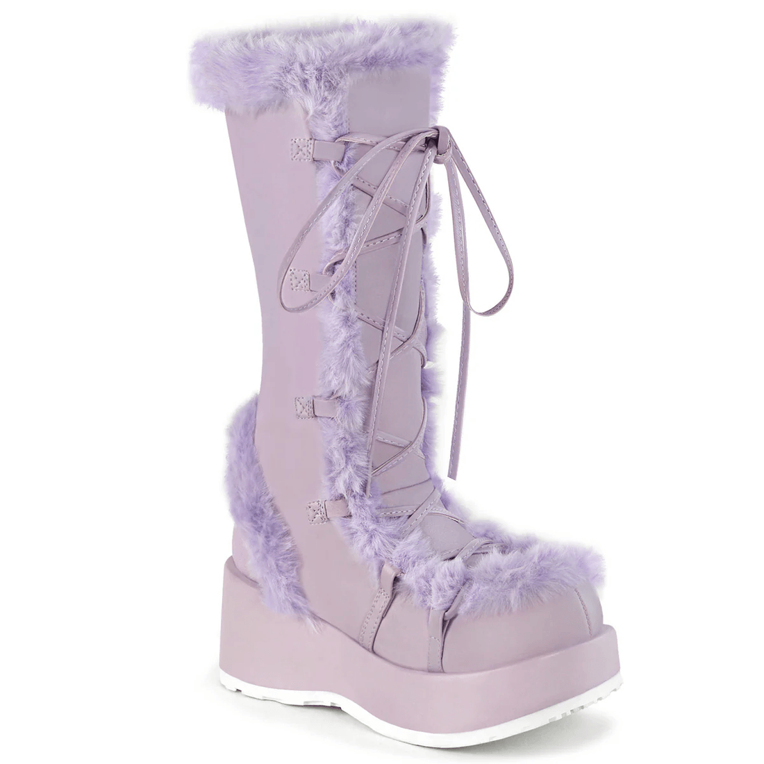 Demonia Cult Cubby-311 Lavender Vegan Leather