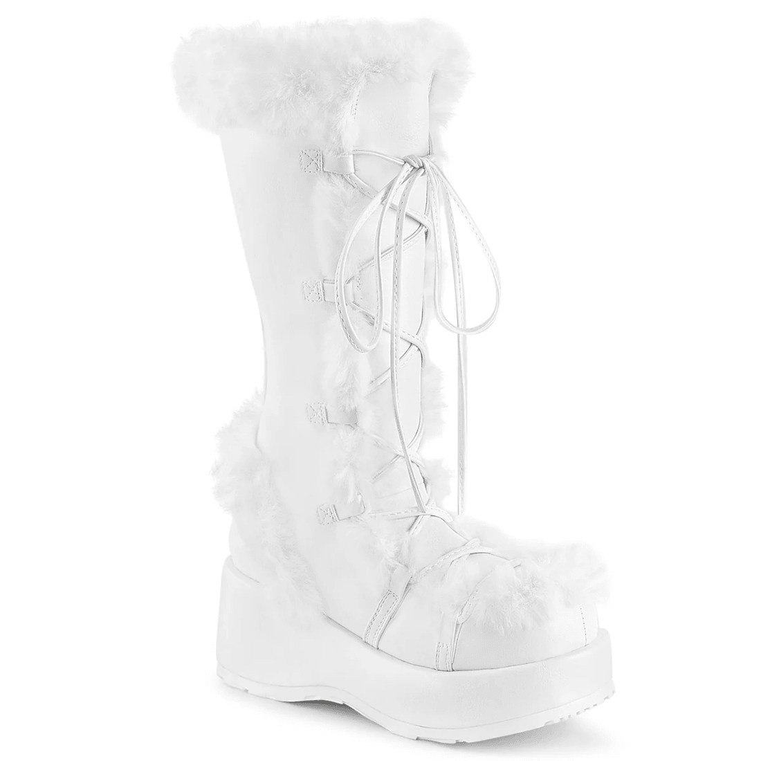 Demonia Cult Cubby-311 White Vegan Leather