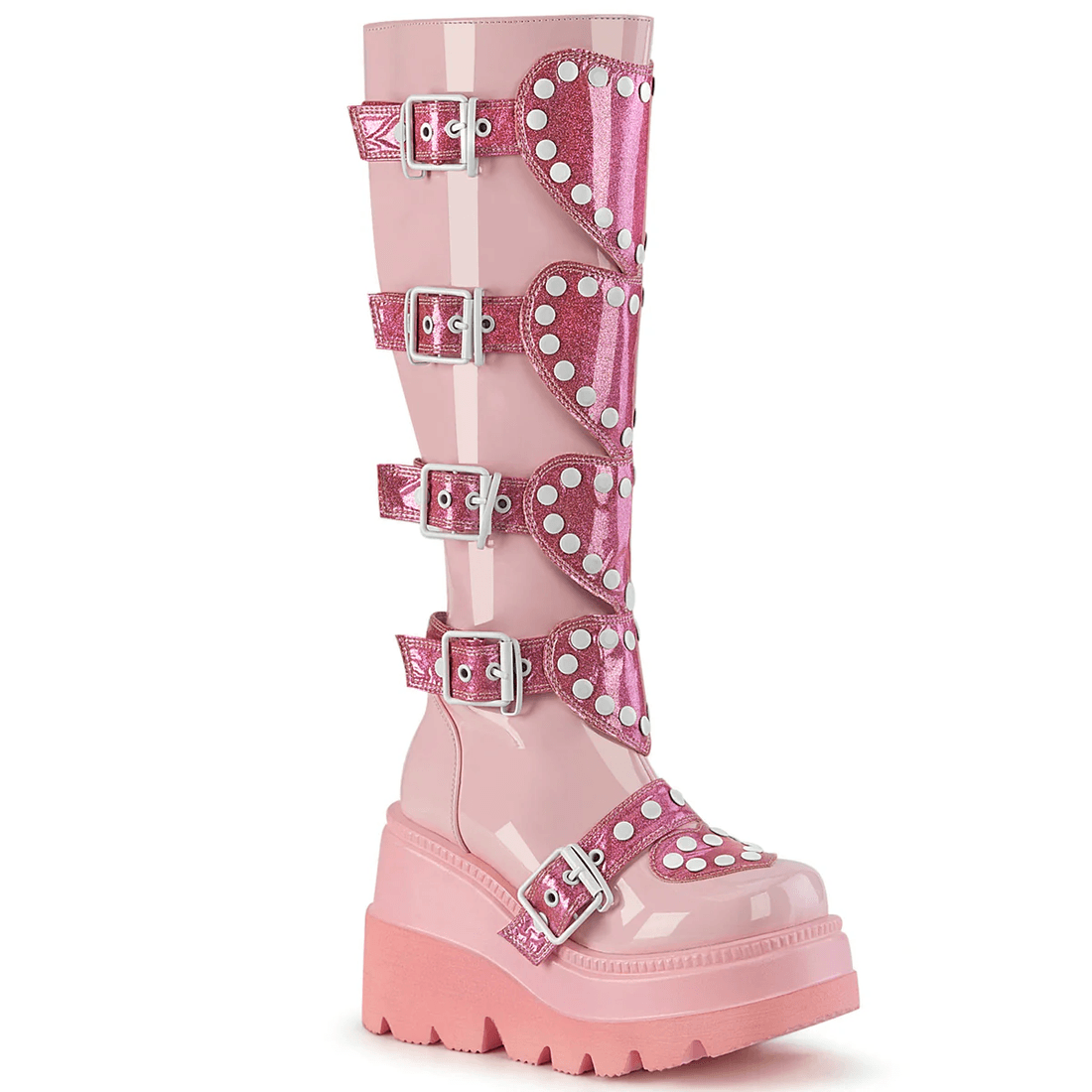 Demonia Cult Shaker-210 Baby Pink Patent