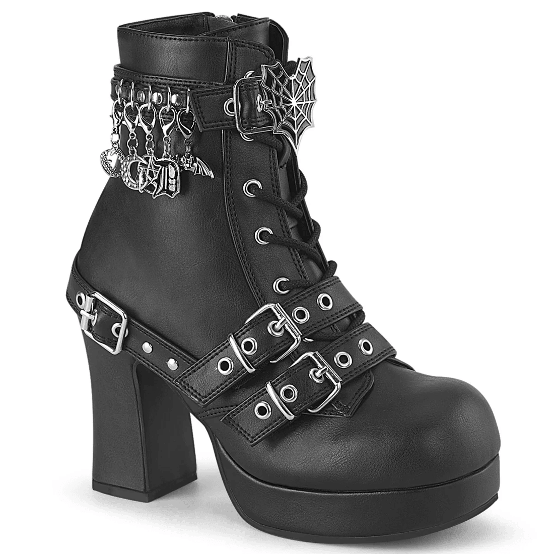 Demonia Cult Gothika-66 Black Vegan Leather