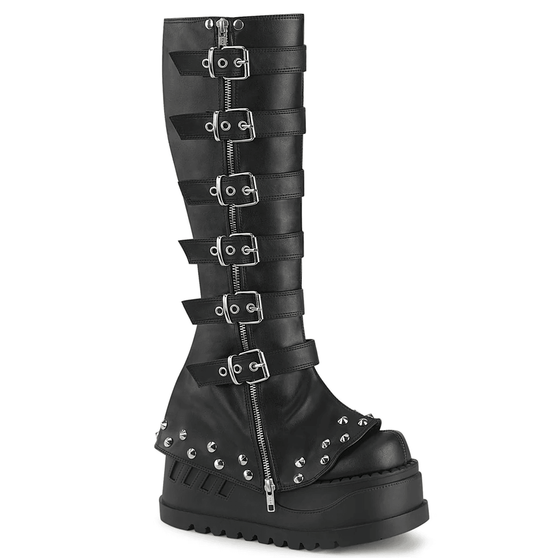 Demonia Cult Stomp-223 Black Vegan Leather