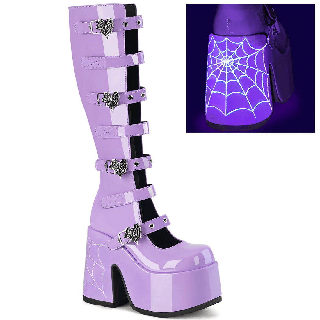 Demonia Cult Camel-223 Lavender Patent