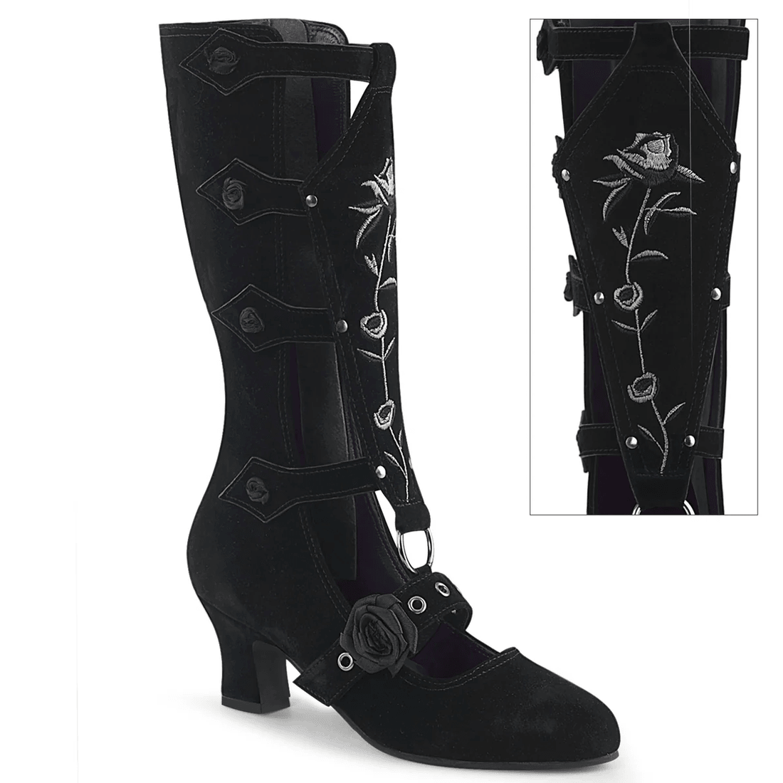 Demonia Cult Whimsy-118 Black Vegan Suede
