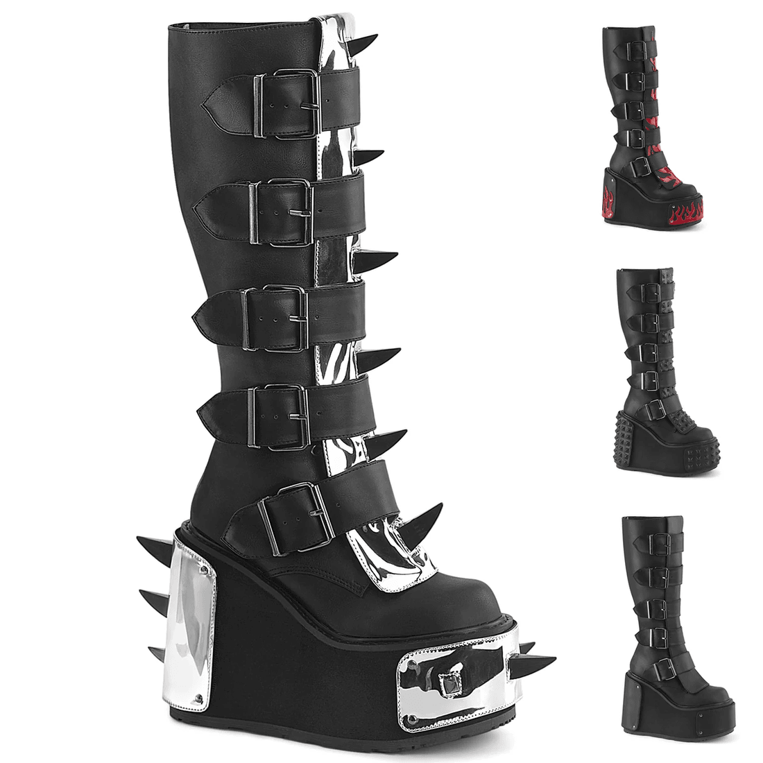 Demonia Cult Transformer-800 Black Vegan Leather