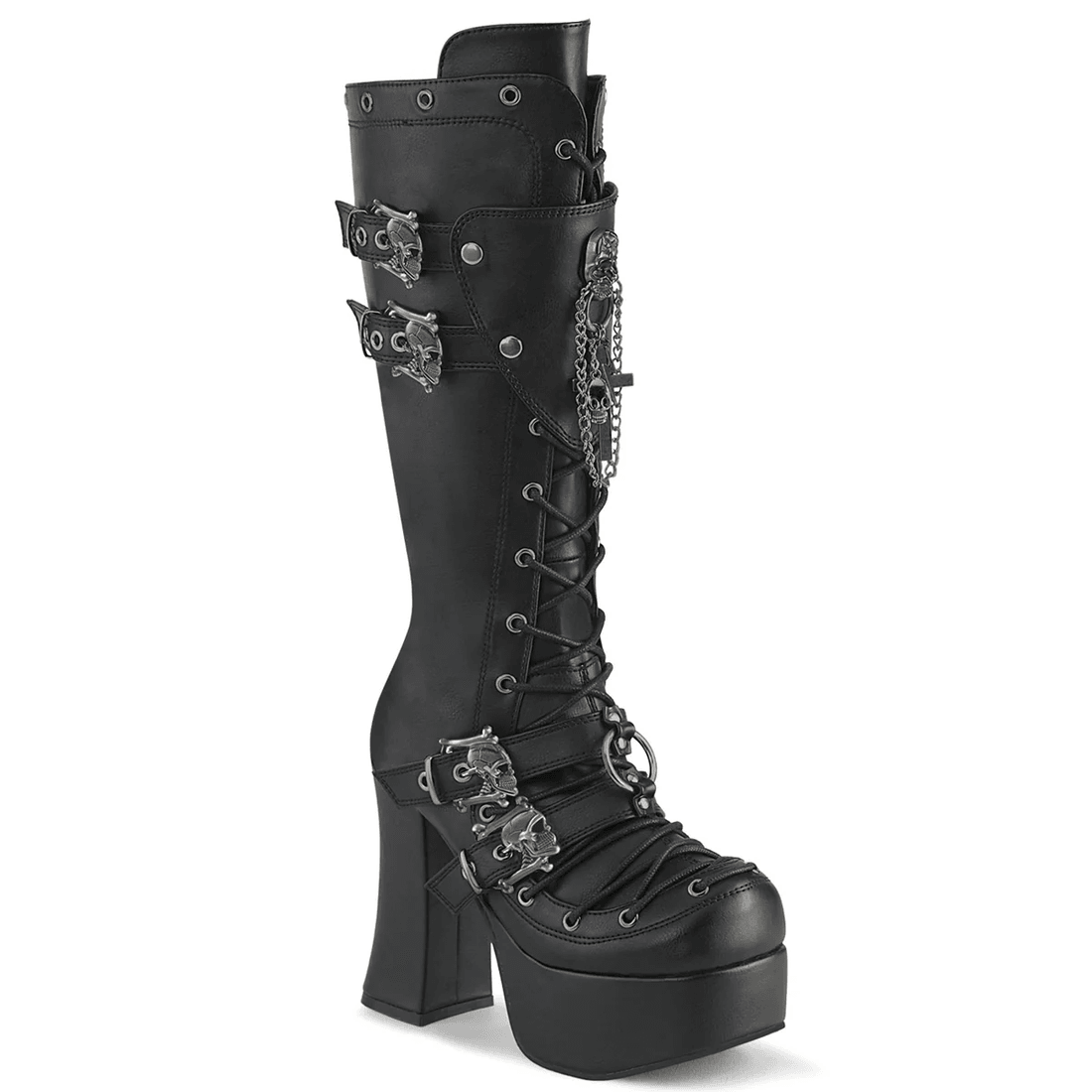 Demonia Cult Charade-230 Black Vegan Leather