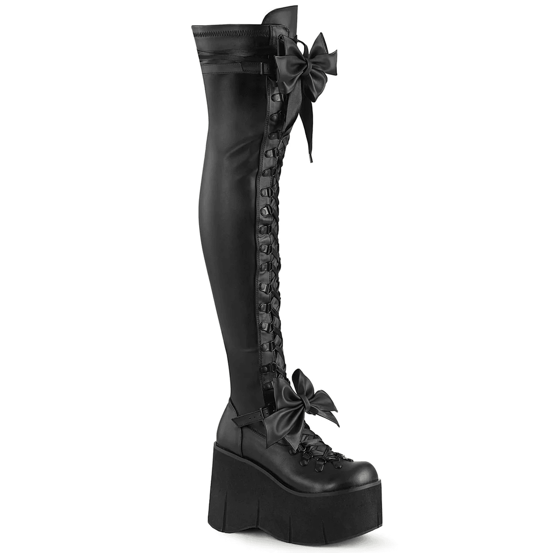 Demonia Cult Kera-303 Black Stretch Vegan Leather