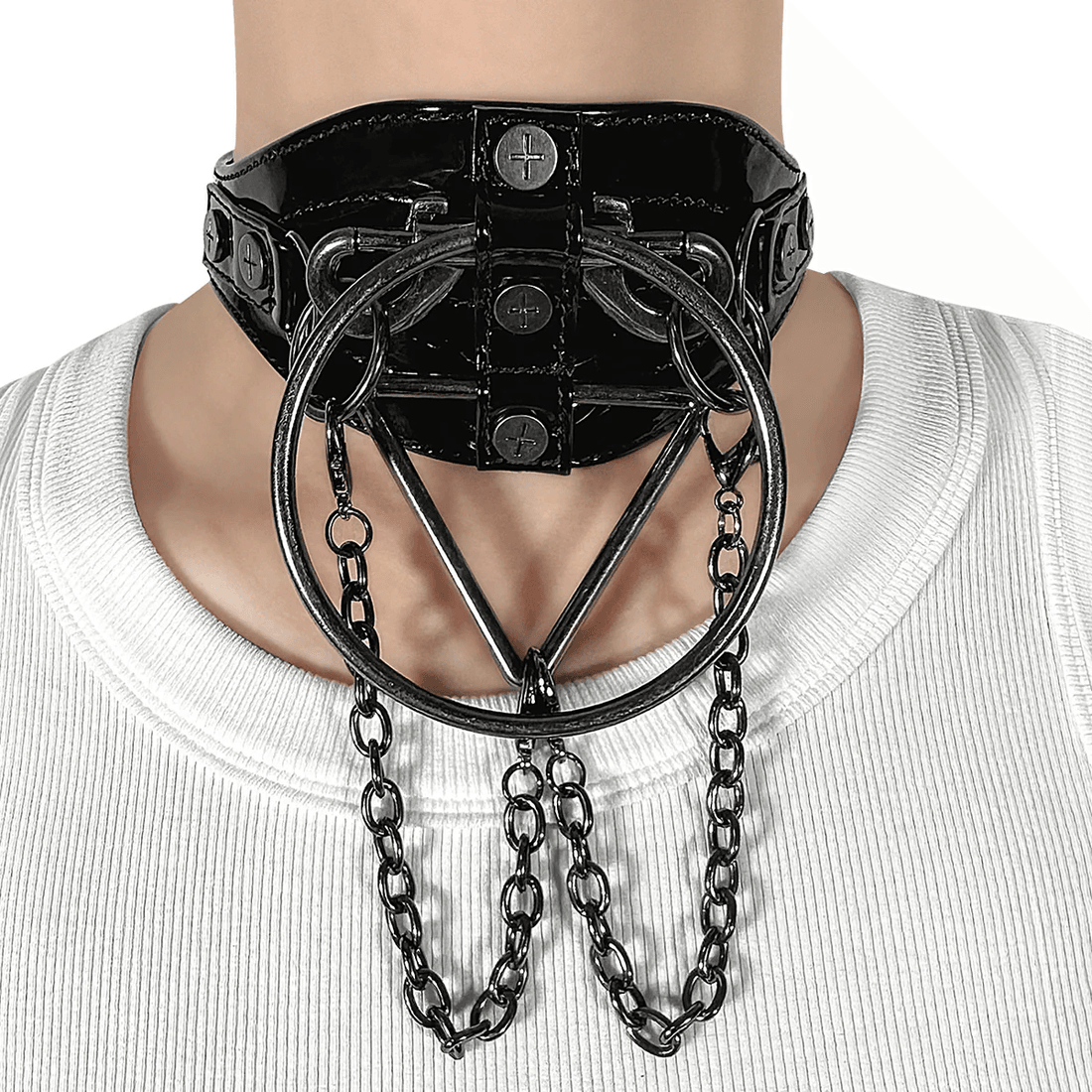 Demonia Cult Demonia Leather Choker Black