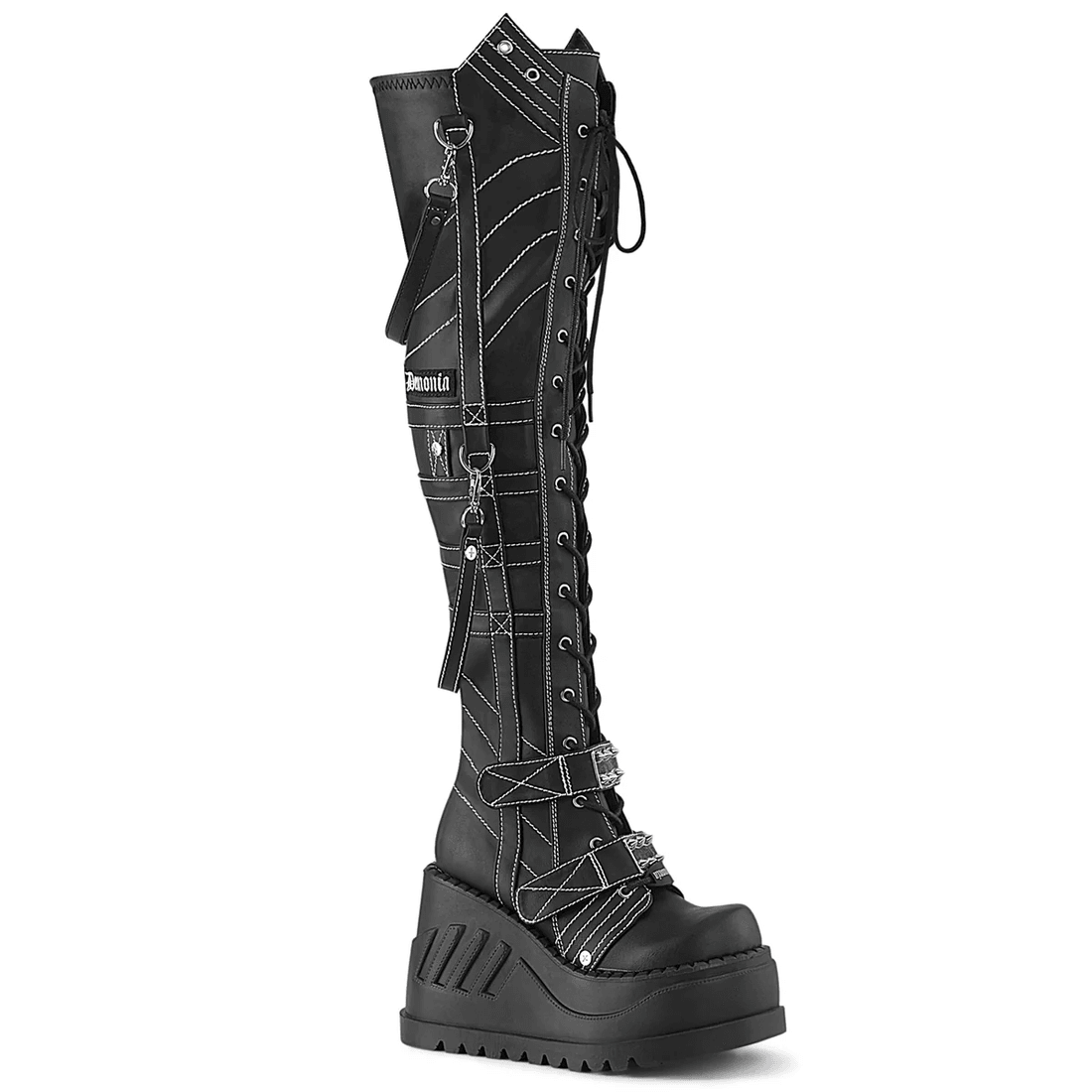 Demonia Cult Stomp-310 Black Vegan Leather