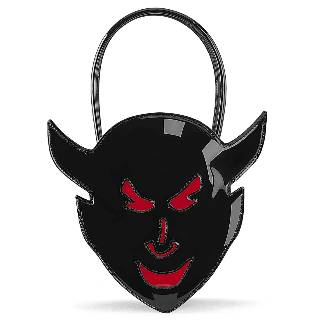 Demonia Cult Demonia Patent Devil Head Handbag Black/Red
