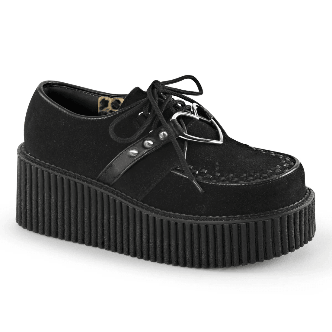 Demonia Cult Creeper-206 Black Vegan Suede-Vegan Leather