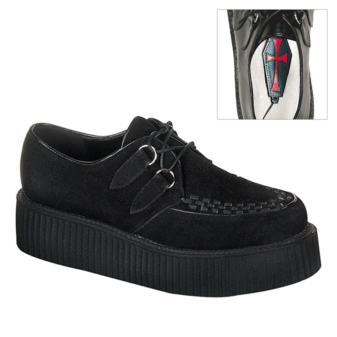 Demonia Cult Creeper-402S Black Suede