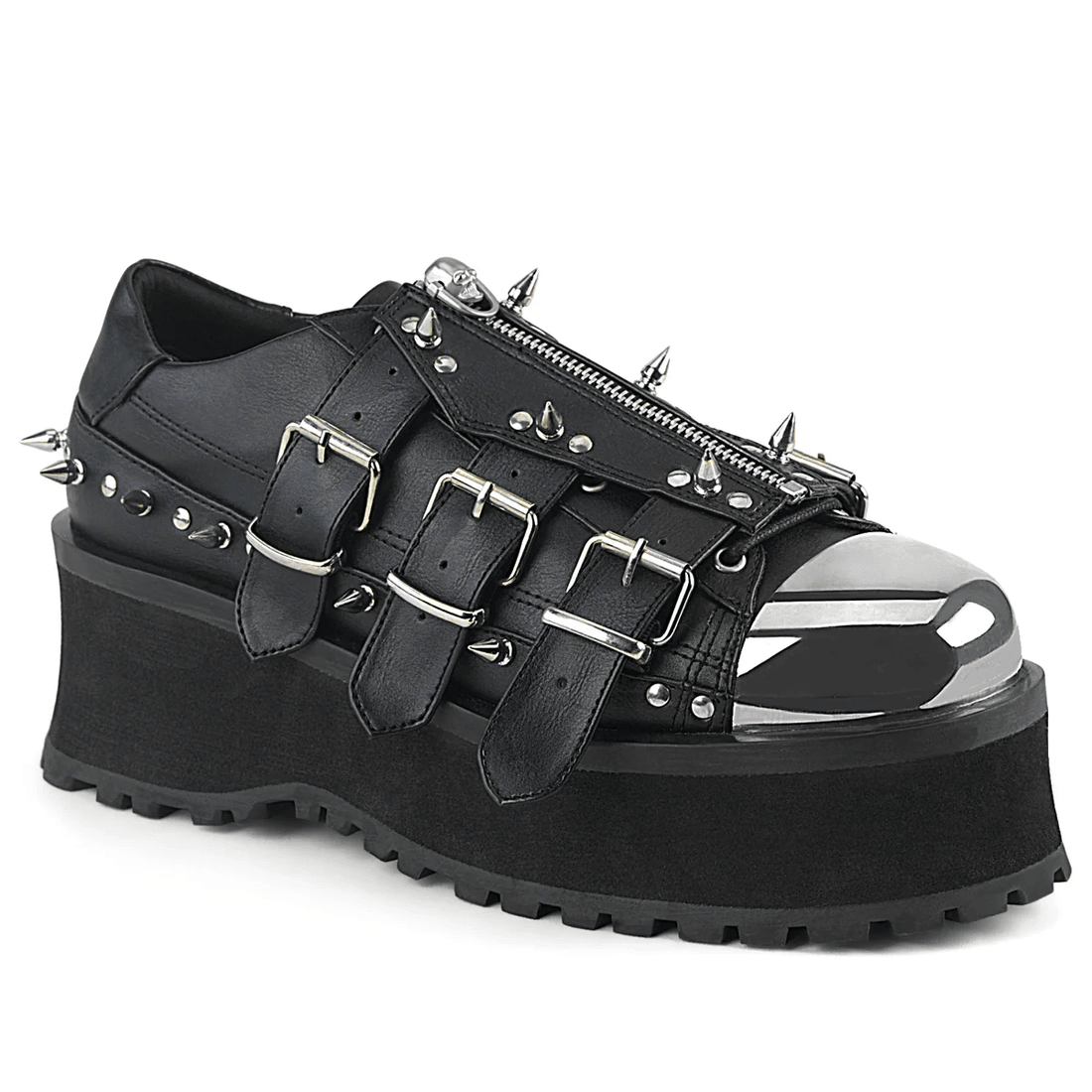 Demonia Cult Gravedigger-03 Black Vegan Leather