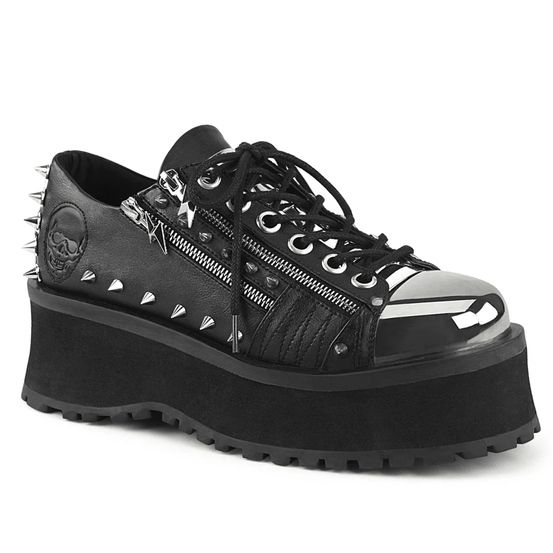 Demonia Cult Gravedigger-04 Black Vegan Leather