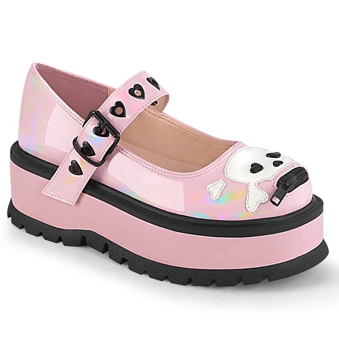Demonia Cult Slacker-27 Baby Pink Hologram