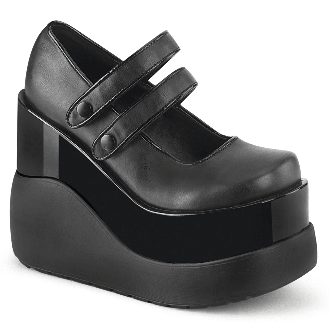 Demonia Cult Void-37 Black Vegan Leather-Patent