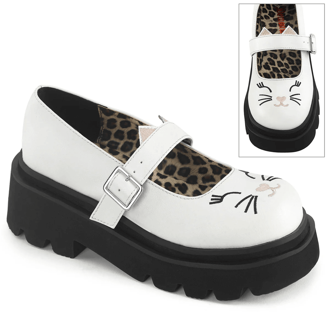 Demonia Cult Renegade-56 White Vegan Leather