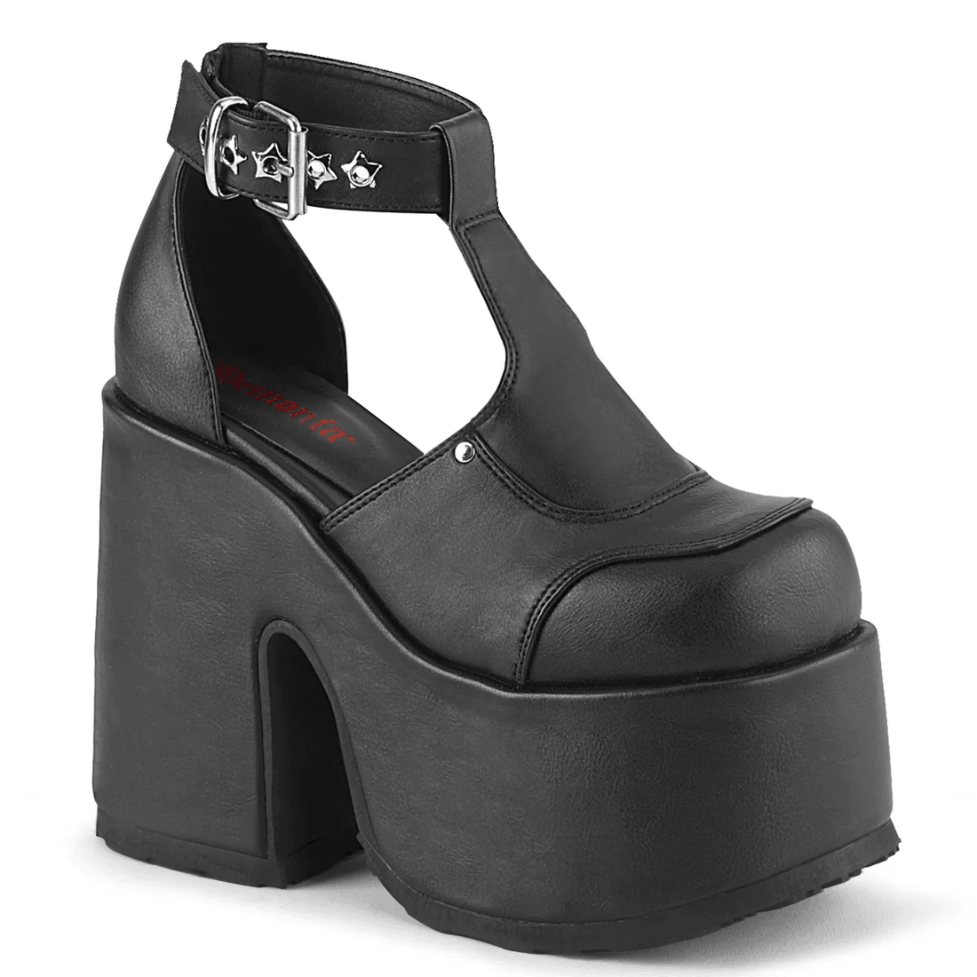 Demonia Cult Camel-103 Black Vegan Leather
