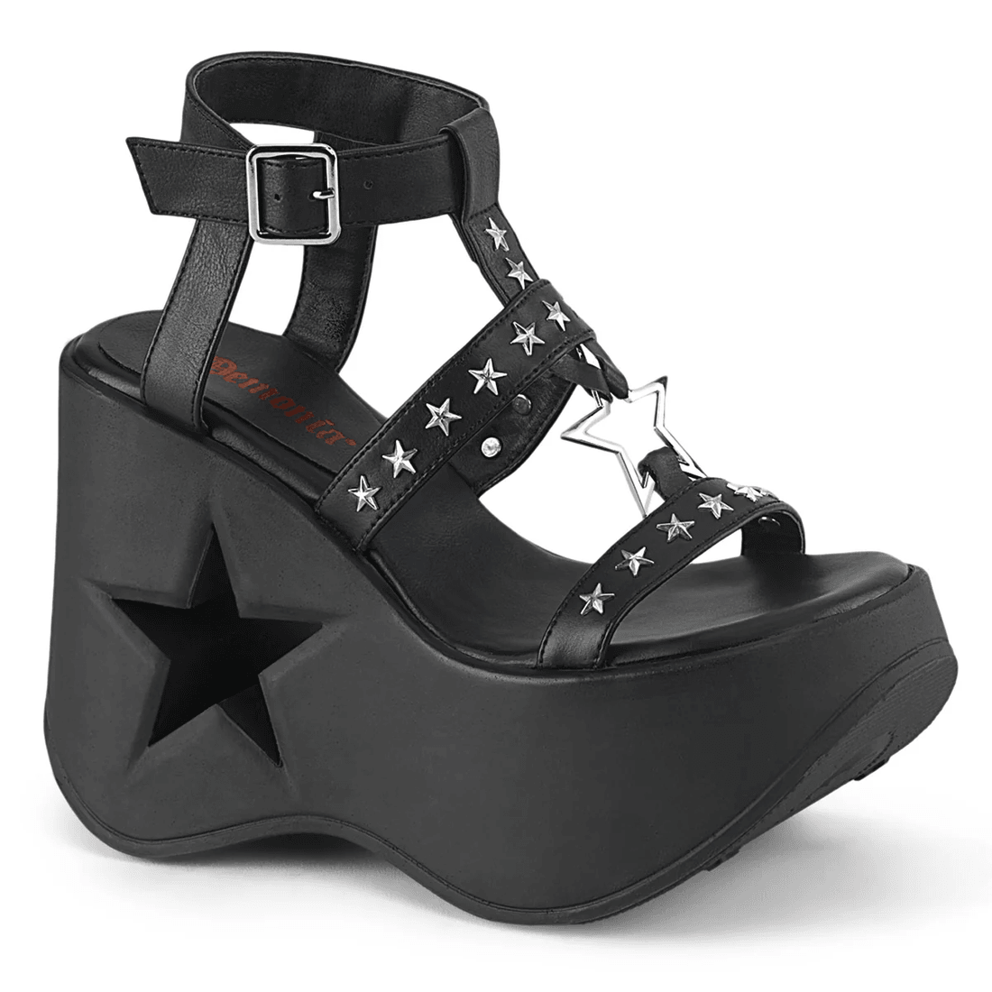 Demonia Cult Dynamite-12 Black Vegan Leather