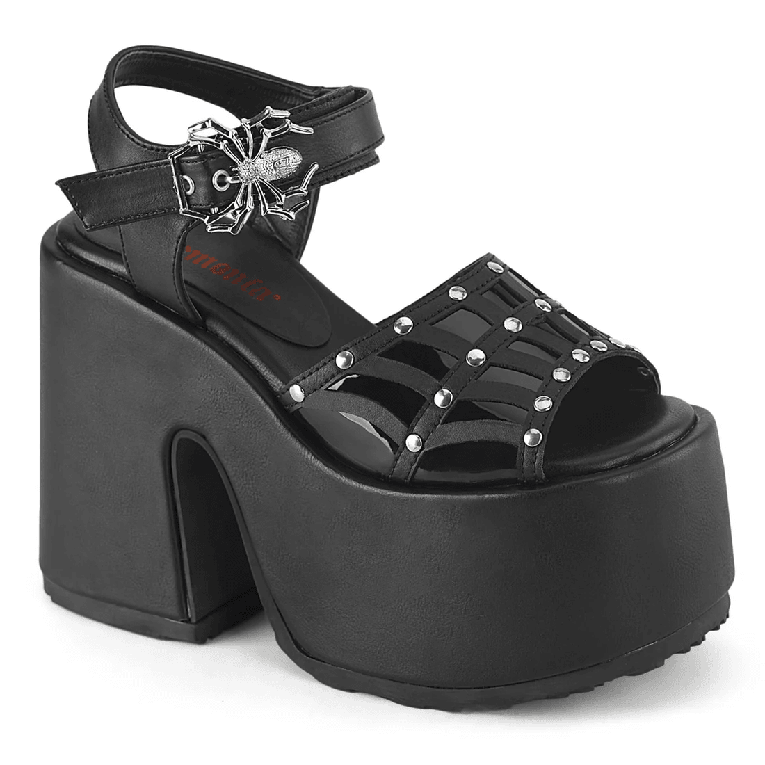 Demonia Cult Camel-17 Black Vegan Leather
