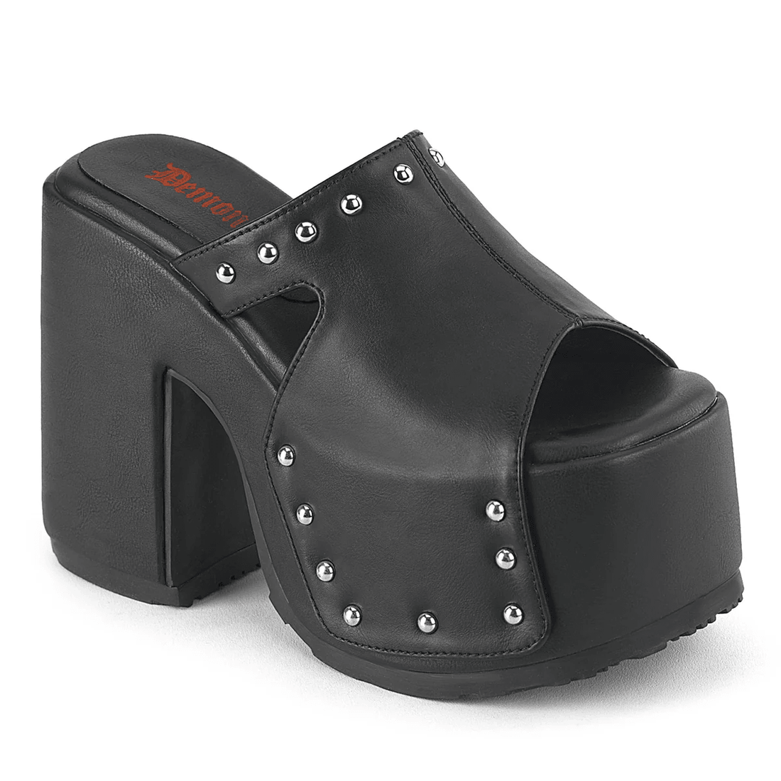 Demonia Cult Camel-109 Black Vegan Leather