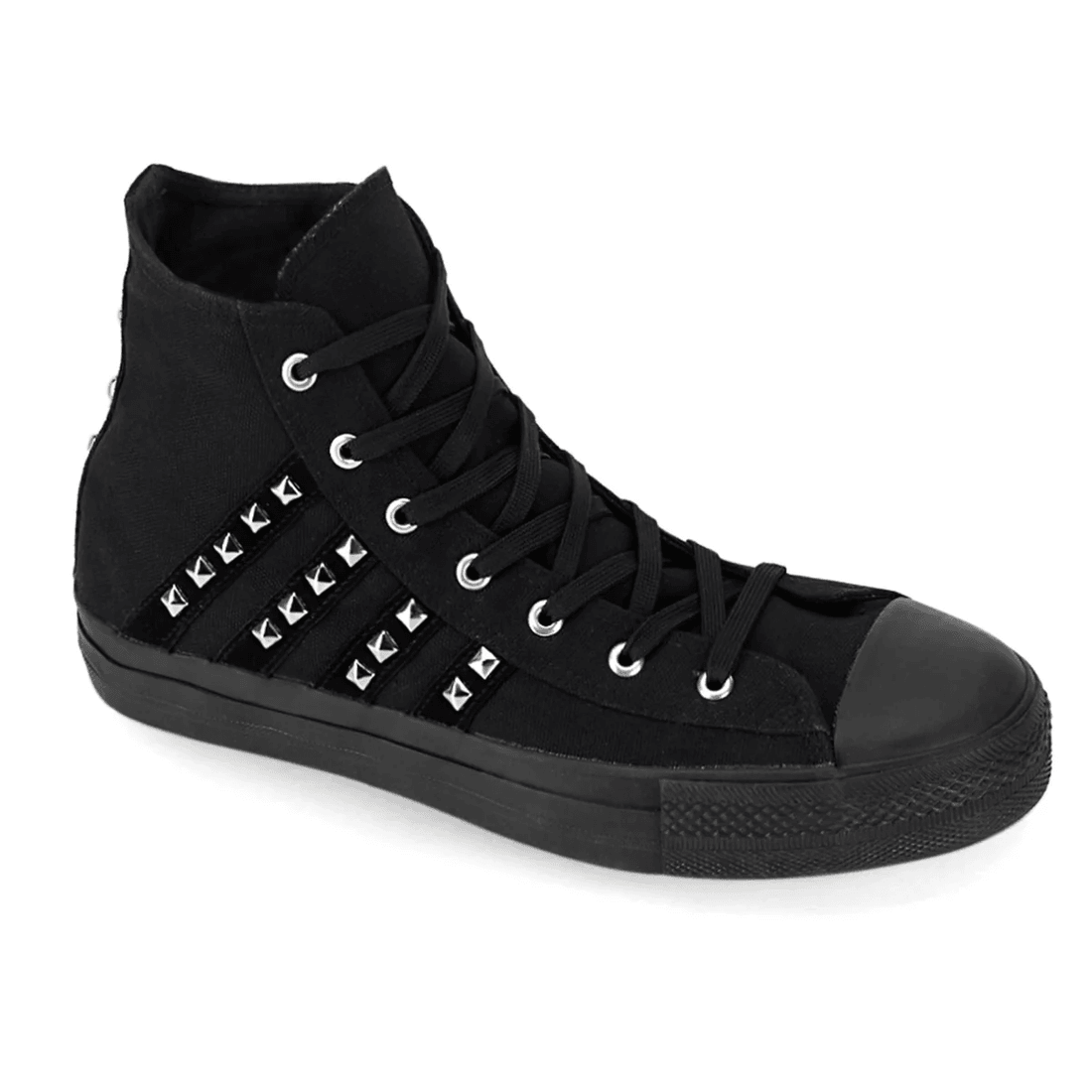Demonia Cult Deviant-103 Black Canvas-Suede