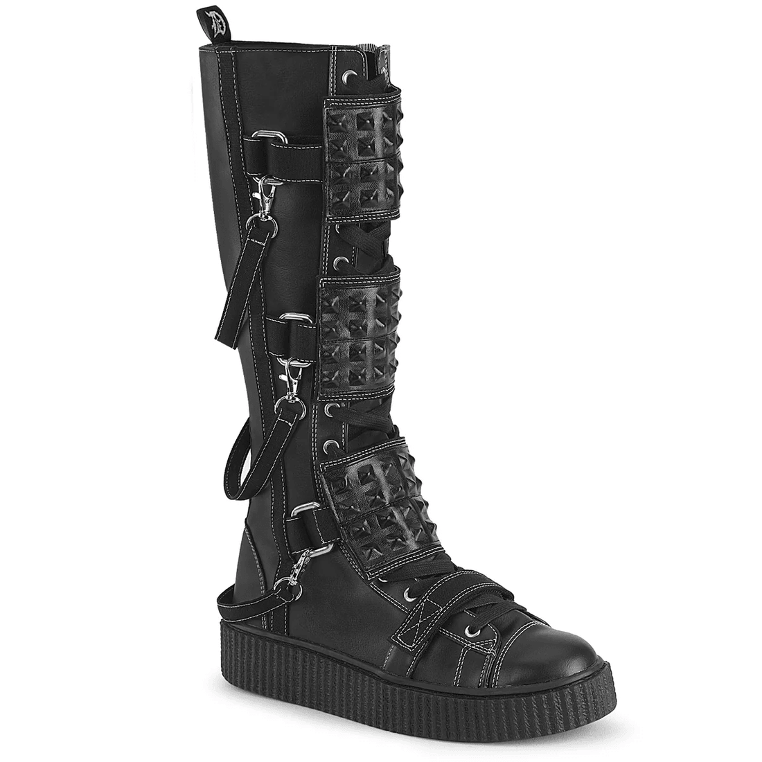 Demonia Cult Sneeker-410 Black Vegan Leather-Canvas